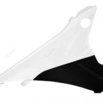 Caches boîte à air RACETECH blanc/noir KTM EXC/EXC-F
