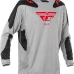Maillot FLY RACING Kinetic SYM - gris clair/rouge/noir
