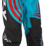 Pantalon enfant FLY RACING F-16 - Cyan/noir/rouge