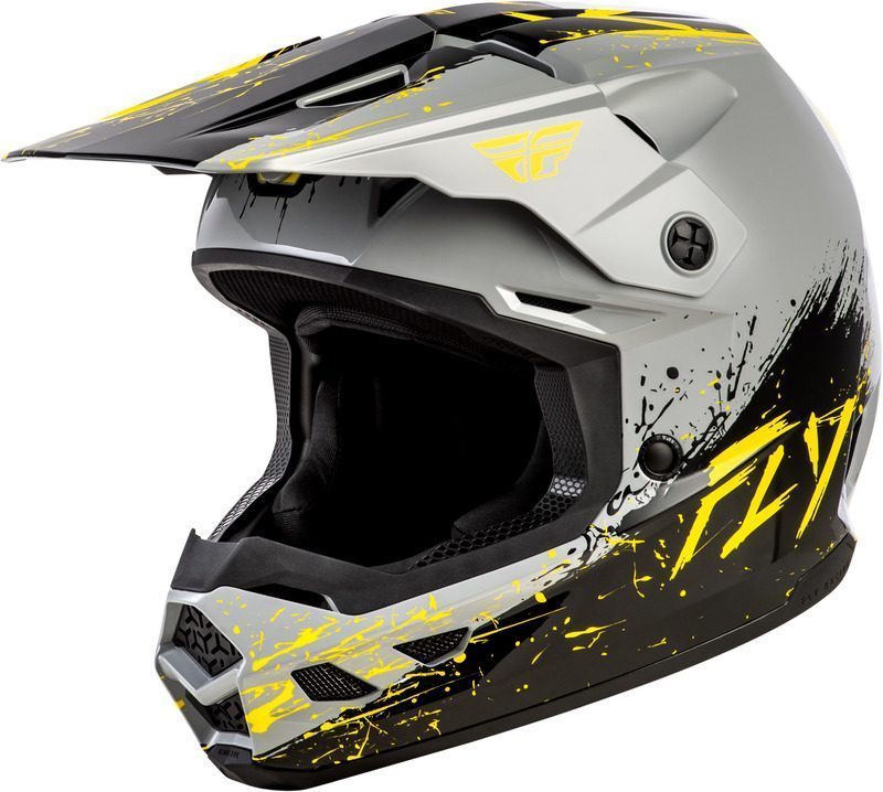 800Wx800H-8009762001-1.jpg Casque enfant FLY RACING Kinetic Drip - gris/noir/jaune – Image 1