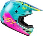 Casque enfant FLY RACING Kinetic Drip - turquoise/rose/jaune – Image 2