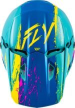 Casque enfant FLY RACING Kinetic Drip - turquoise/rose/jaune – Image 4
