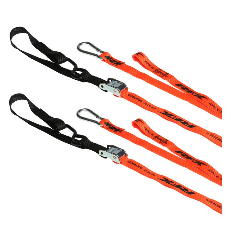 sangles d'arrimage rfx série 1.0 race (orange/noir) (orange/noir) avec boucle supplémentaire et clip mousqueton