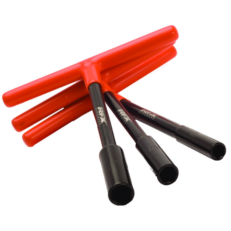 jeu de clés en t rfx pro (noir/orange) empreinte standard avec poignée en caoutchouc 8mm/10mm/13mm pour ktm et husqvarna