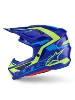 casque alpinestars sm7 deed blue/jaune