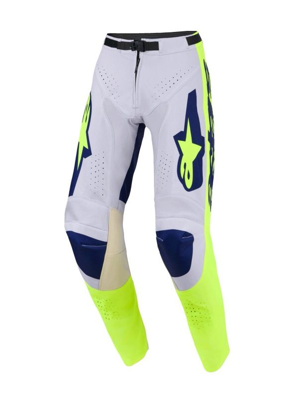 pantalon alpinestars racer air riway gris clair jaune fluo bleu