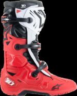 bottes alpinestars tech 10 enduro rouge brillant noir blanc