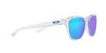 lunettes de soleil oakley manorburn verres prizm sapphire, monture polished clear