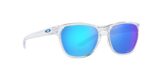 lunettes de soleil oakley manorburn verres prizm sapphire, monture polished clear