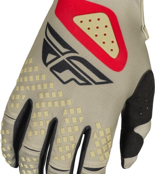 gants fly racing kinetic sym gris clair/rouge/noir