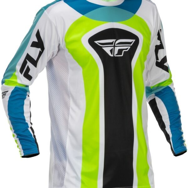 maillot fly racing lite current l.e. blanc/lime/bleu
