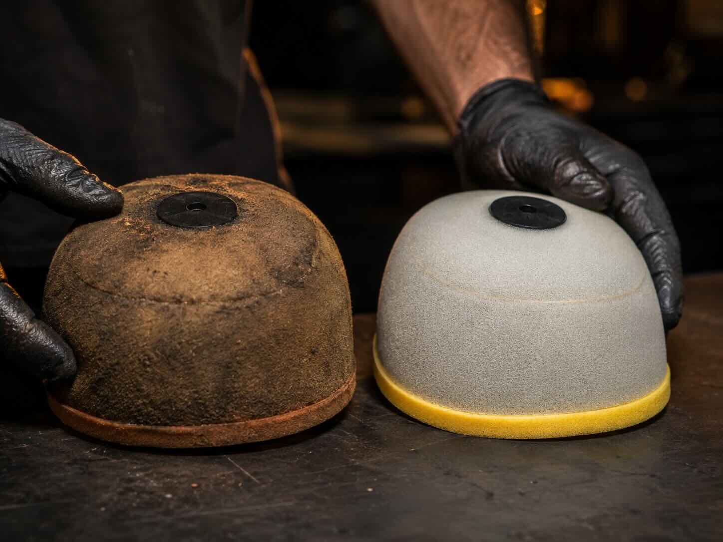 Filtre à air moto cross sale comparé à un filtre neuf après roulage poussiéreux